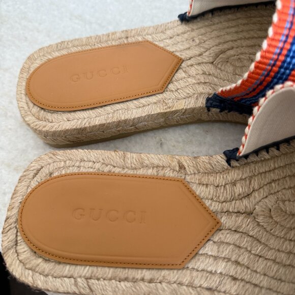 Gucci 772867 men’s Cloth Espadrille Sandals Shoes, sz Gucci 9 & 10.5 - Picture 6 of 10